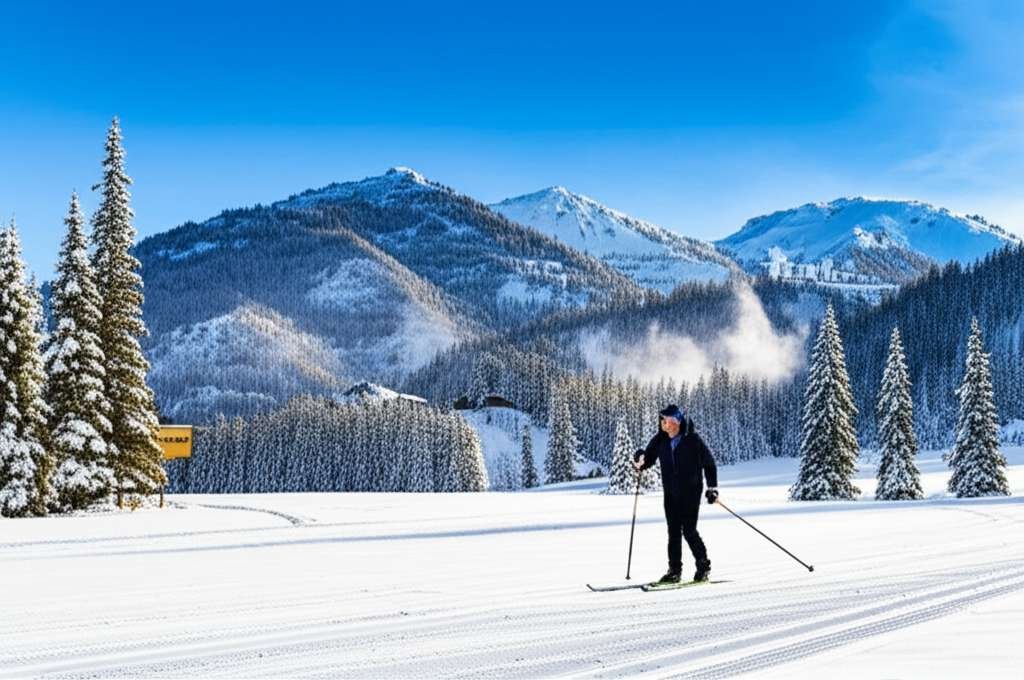 Generate a high-quality, relevant image prompt for an article about: 12 Winter Activities In Idaho: