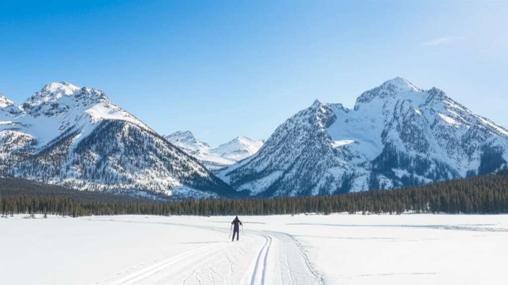 Generate a high-quality, relevant image prompt for an article about: 12 Winter Activities In Idaho: