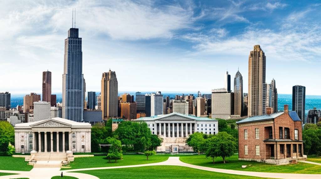 Generate a high-quality, relevant image prompt for an article about: 10 Historic Sites In Illinois: