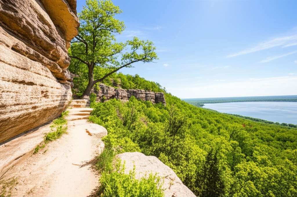 Generate a high-quality, relevant image prompt for an article about: 8 State Parks In Illinois: Asto