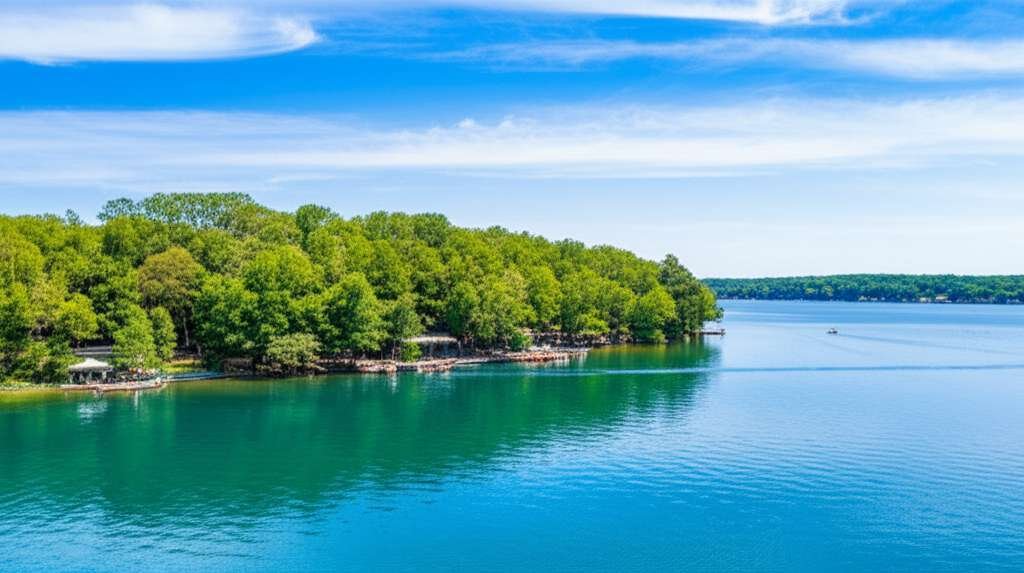 Generate a high-quality, relevant image prompt for an article about: 6 Lakes in Illinois: Breathtaki