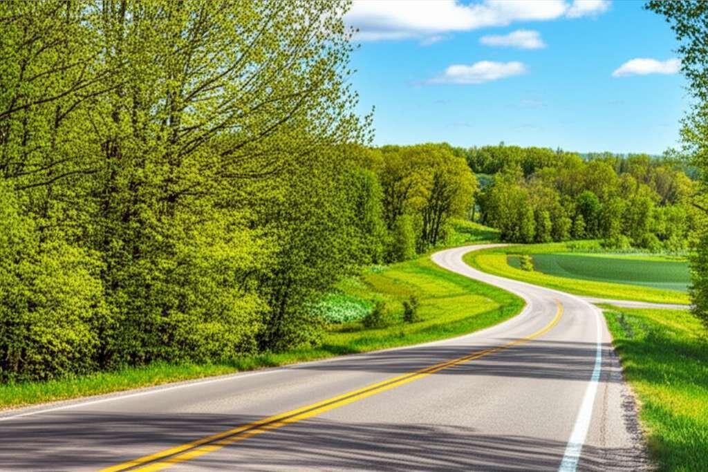 Generate a high-quality, relevant image prompt for an article about: 12 Scenic Drives In Illinois: B