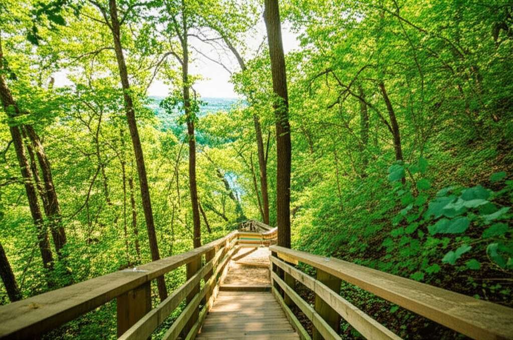 Generate a high-quality, relevant image prompt for an article about: 8 State Parks In Indiana: Amazi