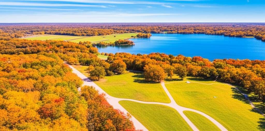 Generate a high-quality, relevant image prompt for an article about: 10 State Parks In Iowa: Amazing