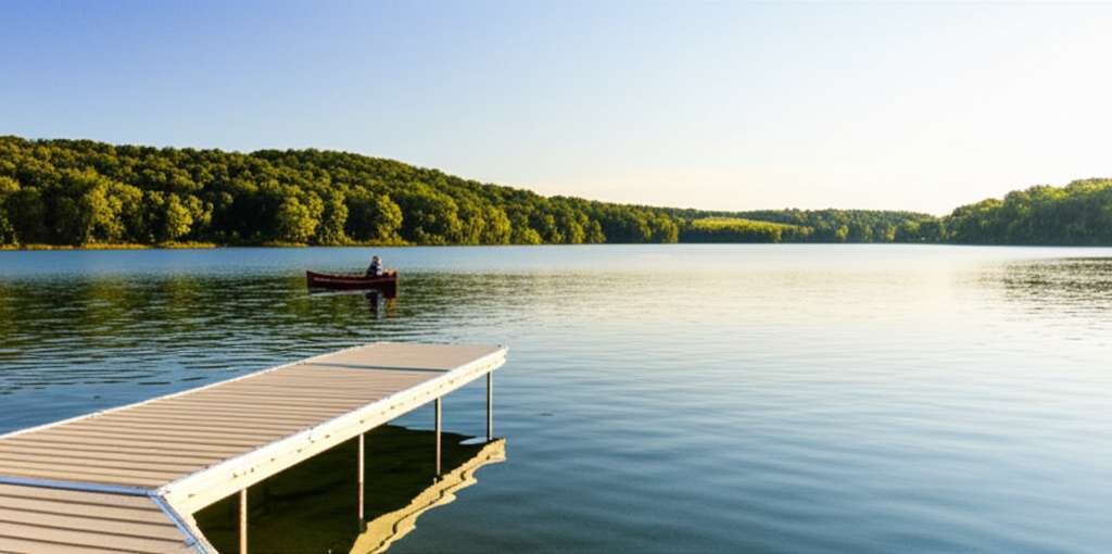 Generate a high-quality, relevant image prompt for an article about: 8 Lakes In Iowa: Amazing Escape