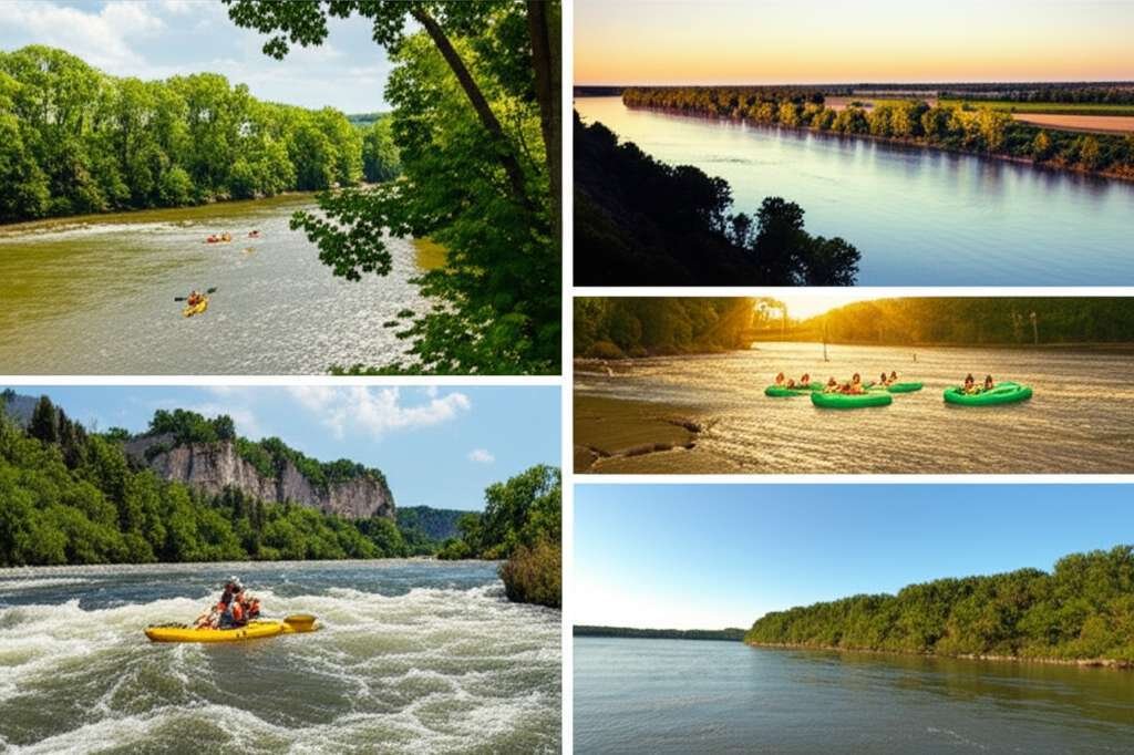 Generate a high-quality, relevant image prompt for an article about: 6 Rivers in Iowa: Amazing Adven