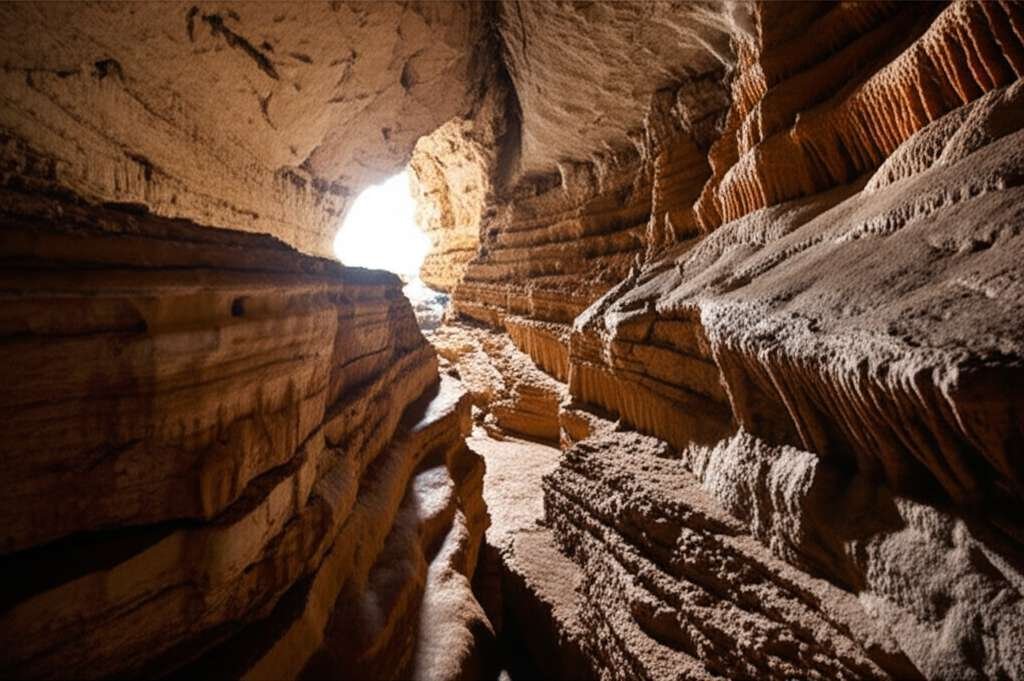 Generate a high-quality, relevant image prompt for an article about: 5 Caves in Iowa: Amazing Hidden