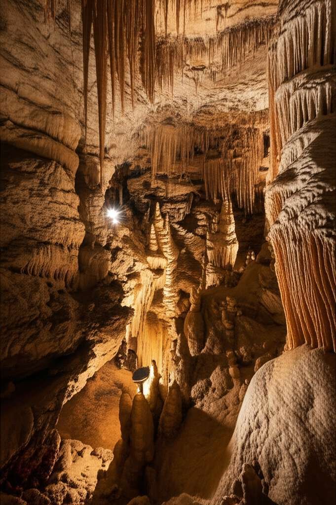 Generate a high-quality, relevant image prompt for an article about: 5 Caves in Iowa: Amazing Hidden