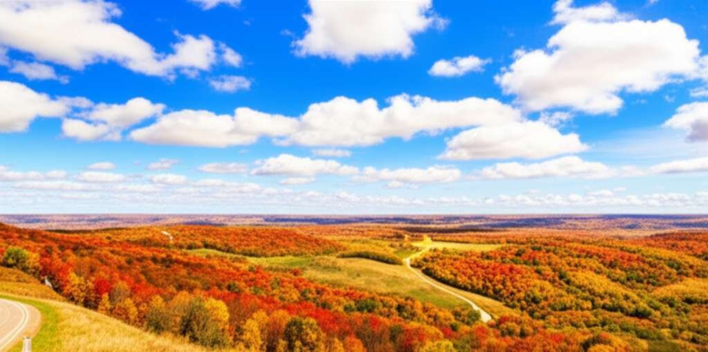 Generate a high-quality, relevant image prompt for an article about: 12 Scenic Drives In Iowa: Breat