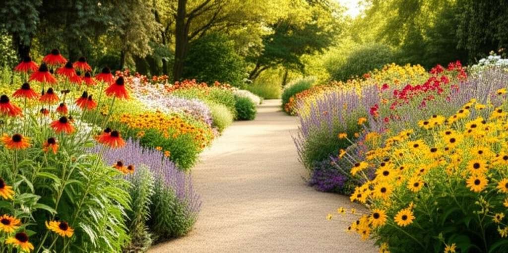 Generate a high-quality, relevant image prompt for an article about: 8 Gardens In Iowa: Breathtaking