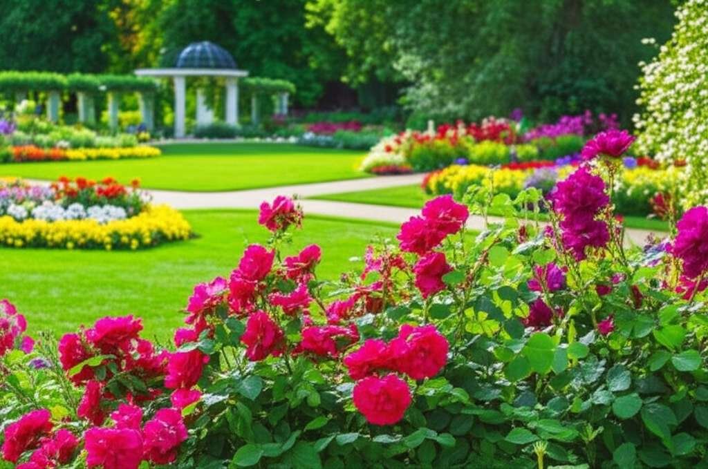 Generate a high-quality, relevant image prompt for an article about: 8 Gardens In Iowa: Breathtaking