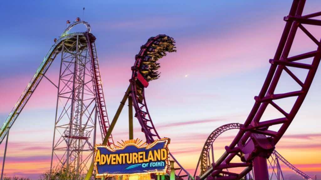 Generate a high-quality, relevant image prompt for an article about: 12 Amusement Parks in Iowa: Thr