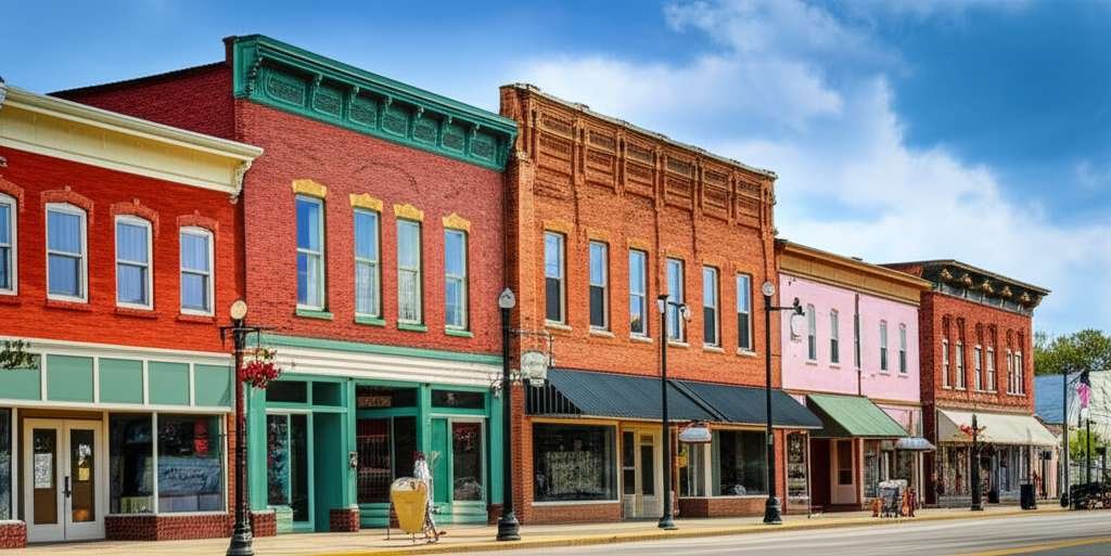 Generate a high-quality, relevant image prompt for an article about: 9 Historic Towns In Iowa: Amazi