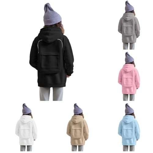 Kids Creative Backpack Hoodie for Girls Boys Zip Up Travel Hoodie with Backpack Zip Up Sweatshirt Teen Preppy Clothes