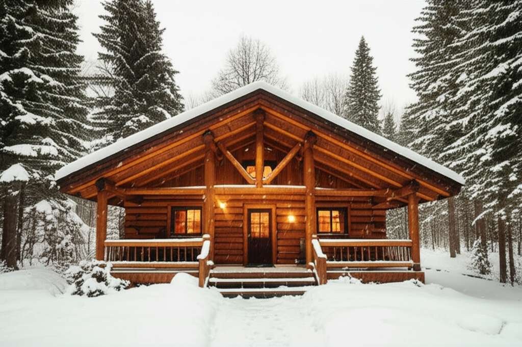 Generate a high-quality, relevant image prompt for an article about: 6 Romantic Cabins Iowa: Perfect