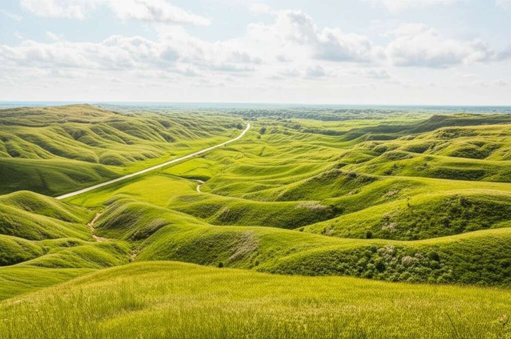 Generate a high-quality, relevant image prompt for an article about: 10 Photography Spots In Iowa: A