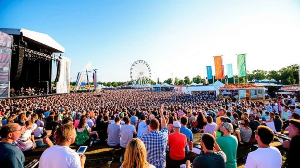 Generate a high-quality, relevant image prompt for an article about: 9 Music Festivals In Iowa: Amaz