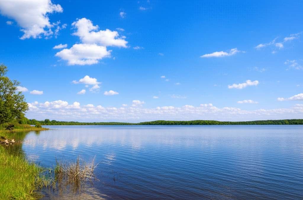 Generate a high-quality, relevant image prompt for an article about: 8 Lakes in Kansas: Amazing Geta