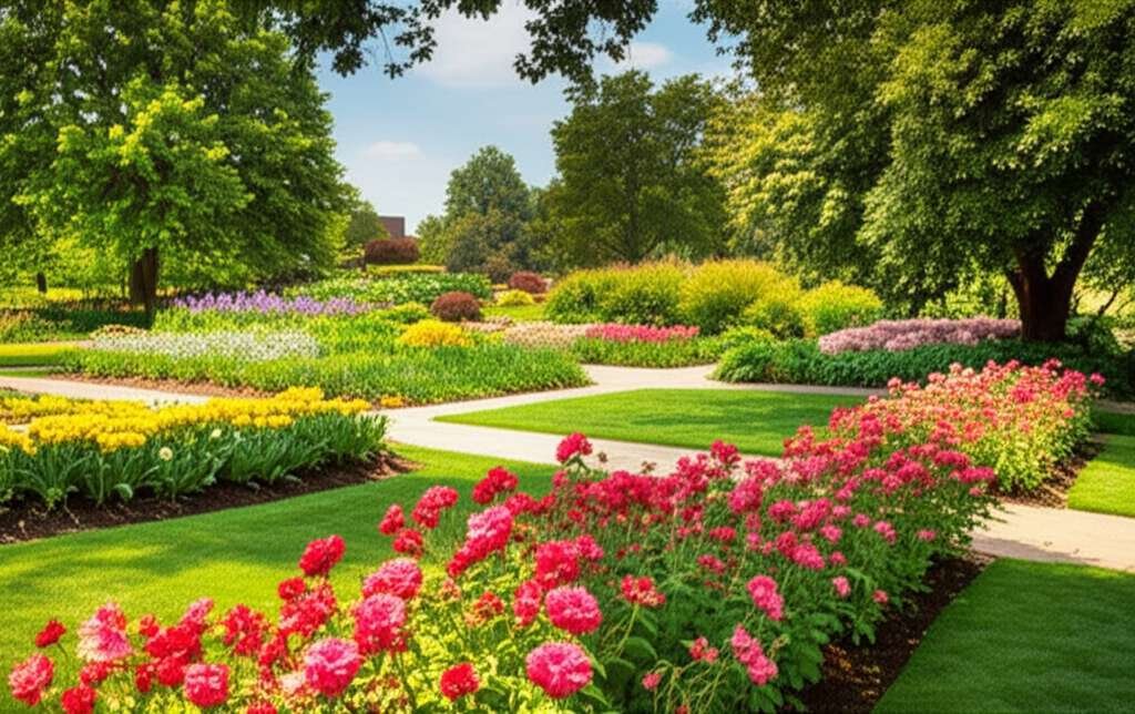 Generate a high-quality, relevant image prompt for an article about: 8 Gardens In Kansas: Amazing Es