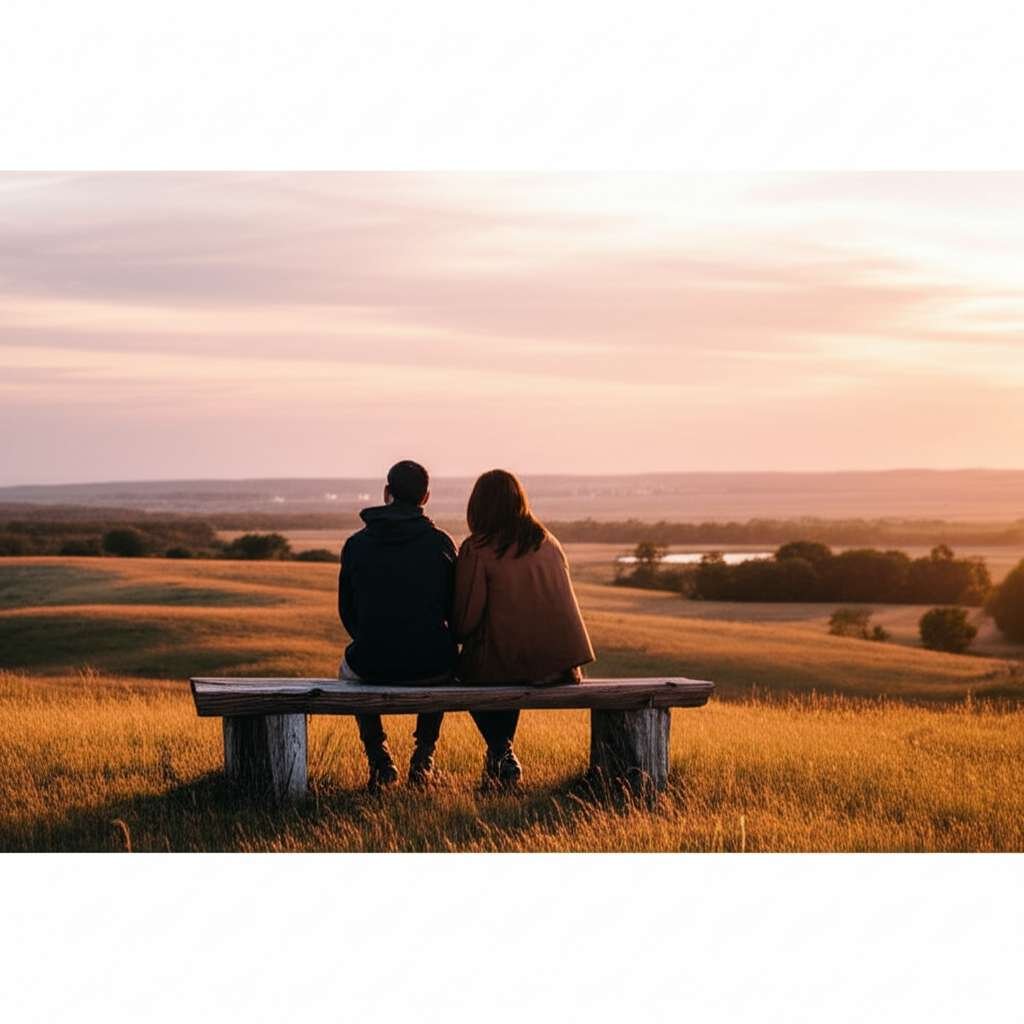 Generate a high-quality, relevant image prompt for an article about: 7 Romantic Places In Kansas: Di