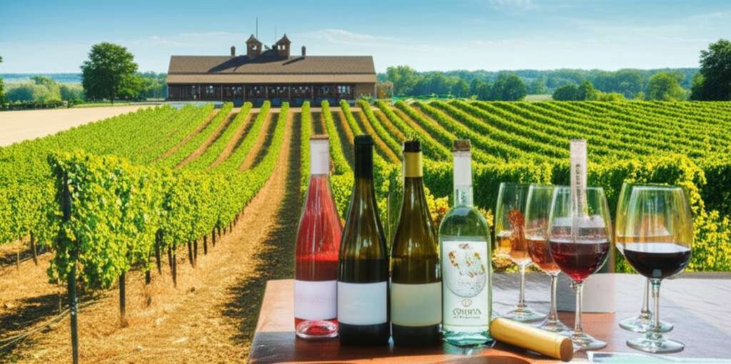 Generate a high-quality, relevant image prompt for an article about: 6 Wineries in Kansas: Amazing D