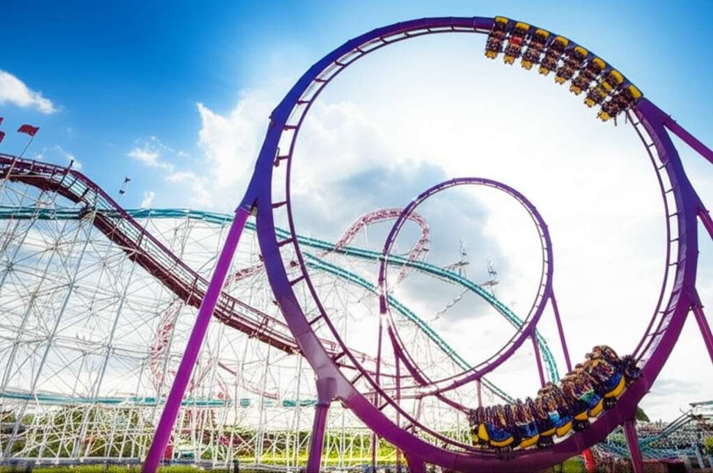 Generate a high-quality, relevant image prompt for an article about: 12 Amusement Parks in Kansas: T