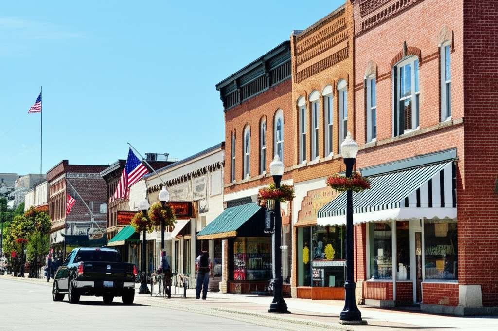 Generate a high-quality, relevant image prompt for an article about: 10 Small Towns in Kansas: Amazi