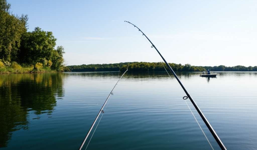 Generate a high-quality, relevant image prompt for an article about: 7 Amazing Fishing Spots In Kans
