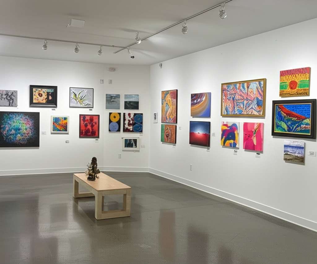 Generate a high-quality, relevant image prompt for an article about: 12 Art Galleries in Kansas: Ama