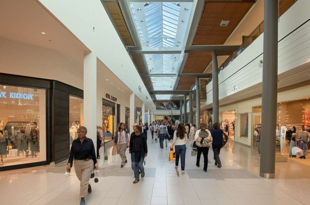 Generate a high-quality, relevant image prompt for an article about: 9 Shopping Malls In Kansas: Ama