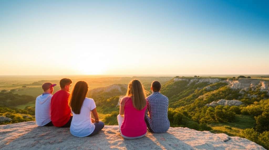 Generate a high-quality, relevant image prompt for an article about: 15 Free Kansas Adventures: Thri