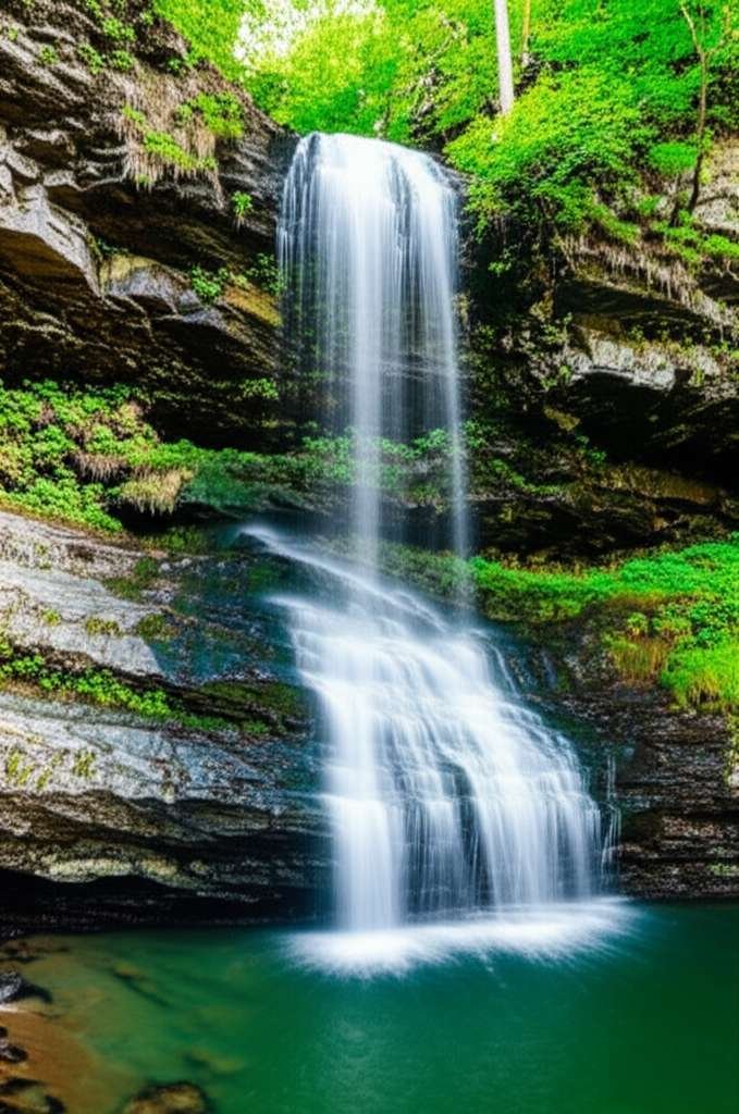 Generate a high-quality, relevant image prompt for an article about: 7 Waterfalls in Kentucky: Stunn