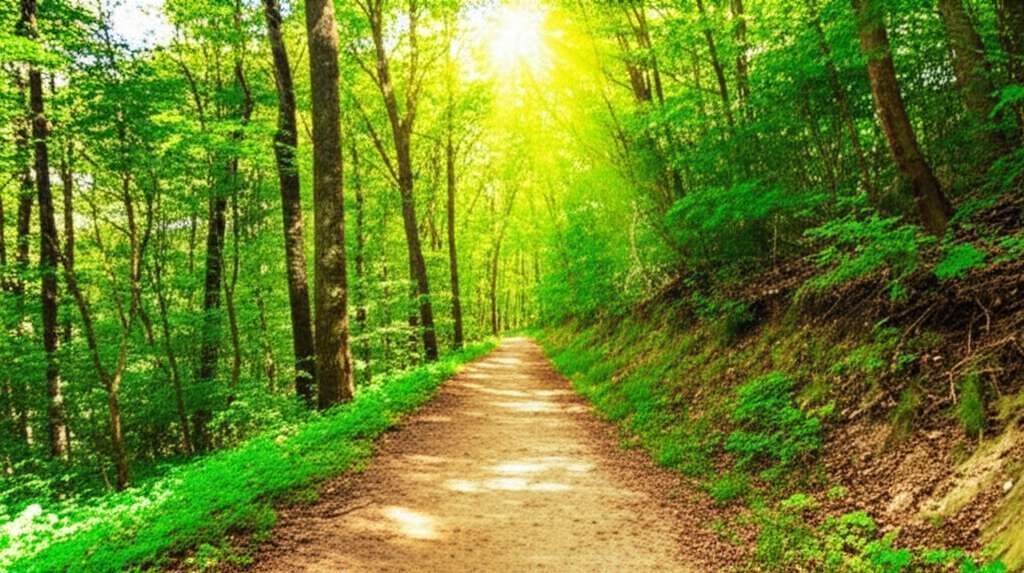 Generate a high-quality, relevant image prompt for an article about: 12 Hiking Trails in Kentucky: A