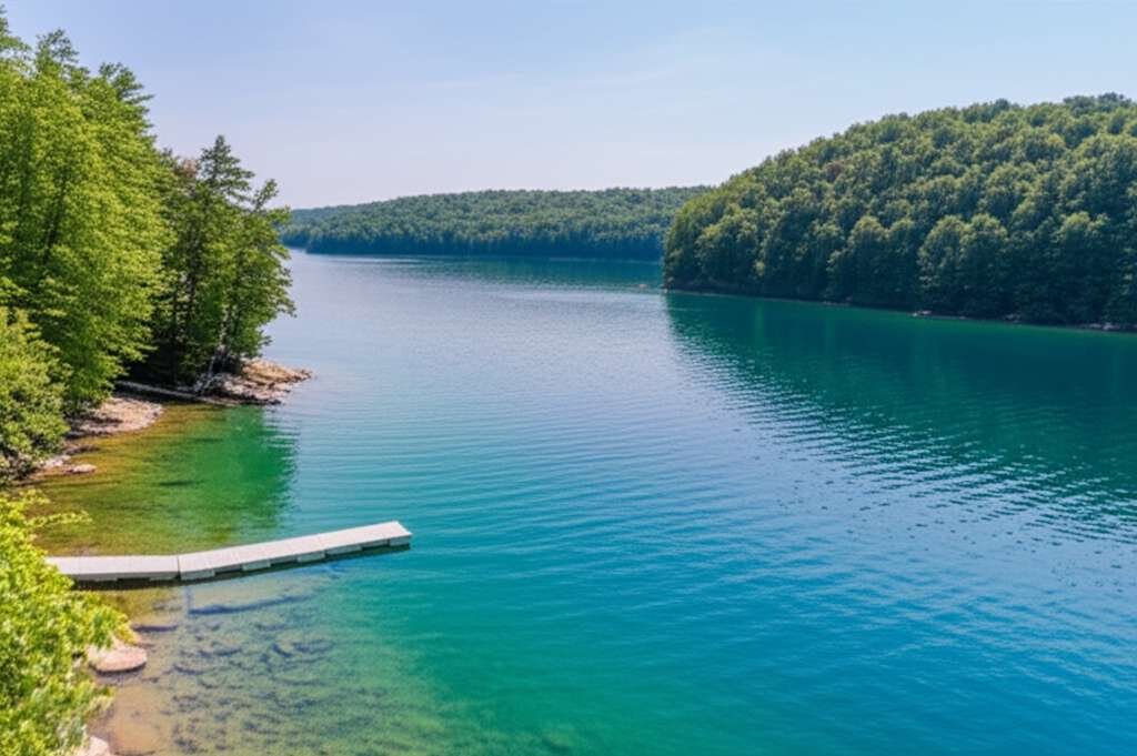 Generate a high-quality, relevant image prompt for an article about: 8 Lakes in Kentucky: Stunning S