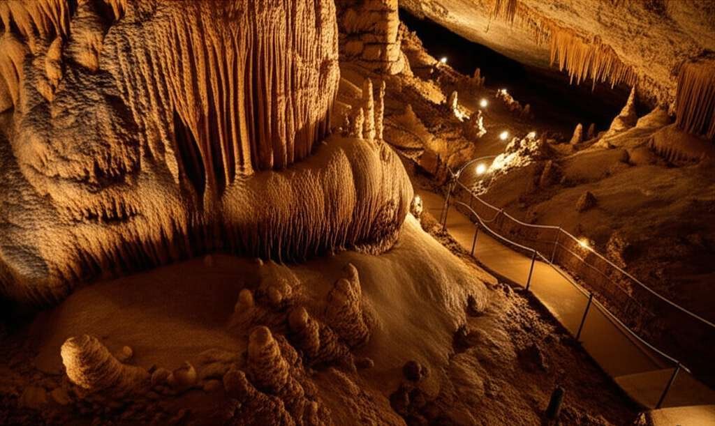 Generate a high-quality, relevant image prompt for an article about: 5 Caves in Kentucky: Amazing Un