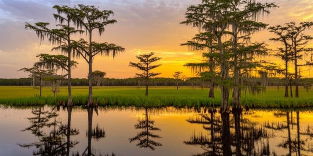 Generate a high-quality, relevant image prompt for an article about: 10 State Parks in Louisiana: Am
