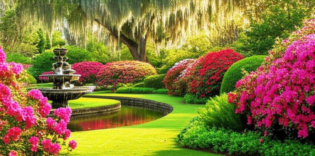 Generate a high-quality, relevant image prompt for an article about: 8 Gardens in Louisiana: Stunnin