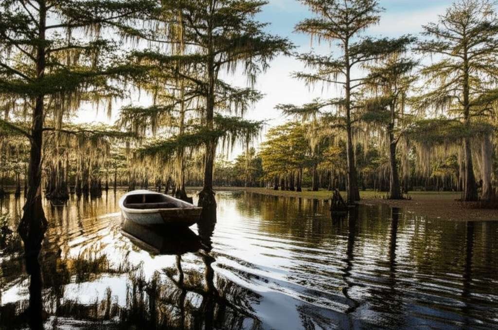 Generate a high-quality, relevant image prompt for an article about: 10 Bayous in Louisiana: Amazing