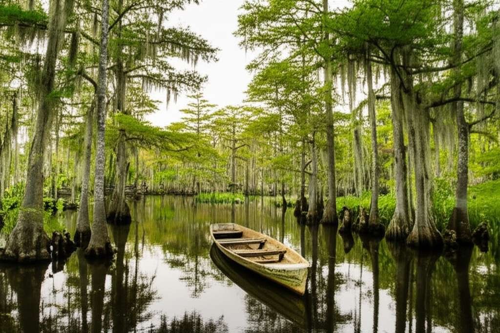 Generate a high-quality, relevant image prompt for an article about: 10 Bayous in Louisiana: Amazing