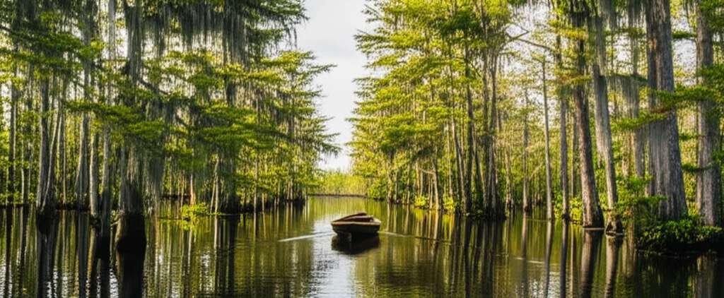 Generate a high-quality, relevant image prompt for an article about: 10 Bayous in Louisiana: Amazing