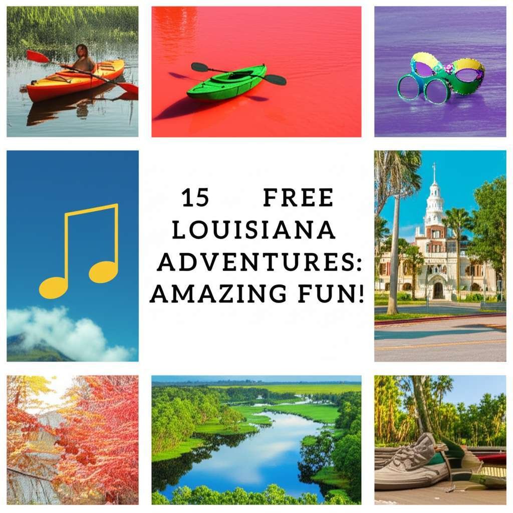 Generate a high-quality, relevant image prompt for an article about: 15 Free Louisiana Adventures: A