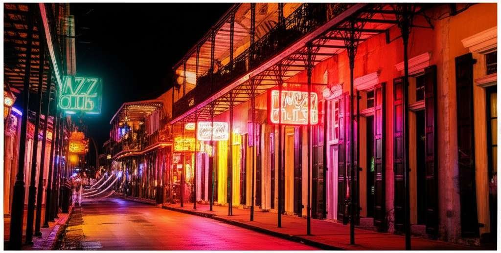Generate a high-quality, relevant image prompt for an article about: 7 Louisiana Nightlife Spots: Be