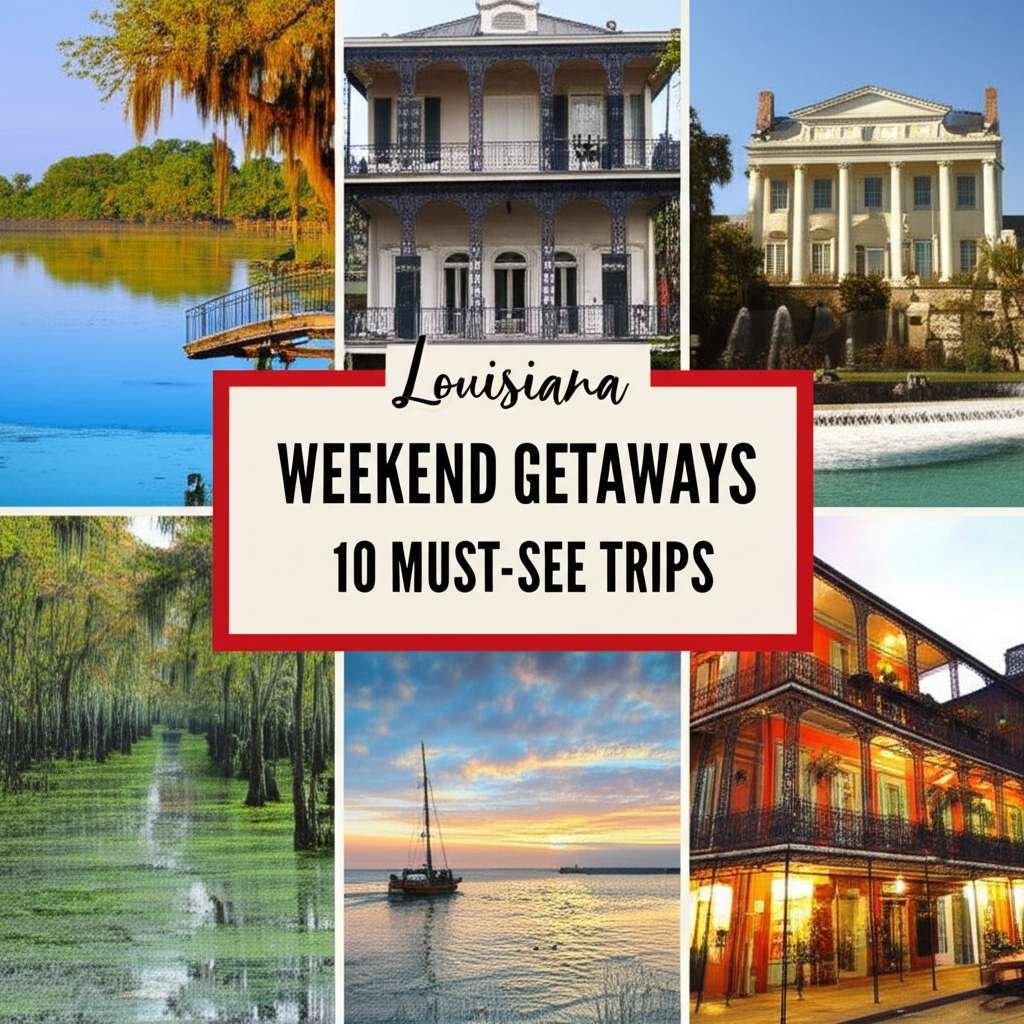 Generate a high-quality, relevant image prompt for an article about: Louisiana Weekend Getaways: 10