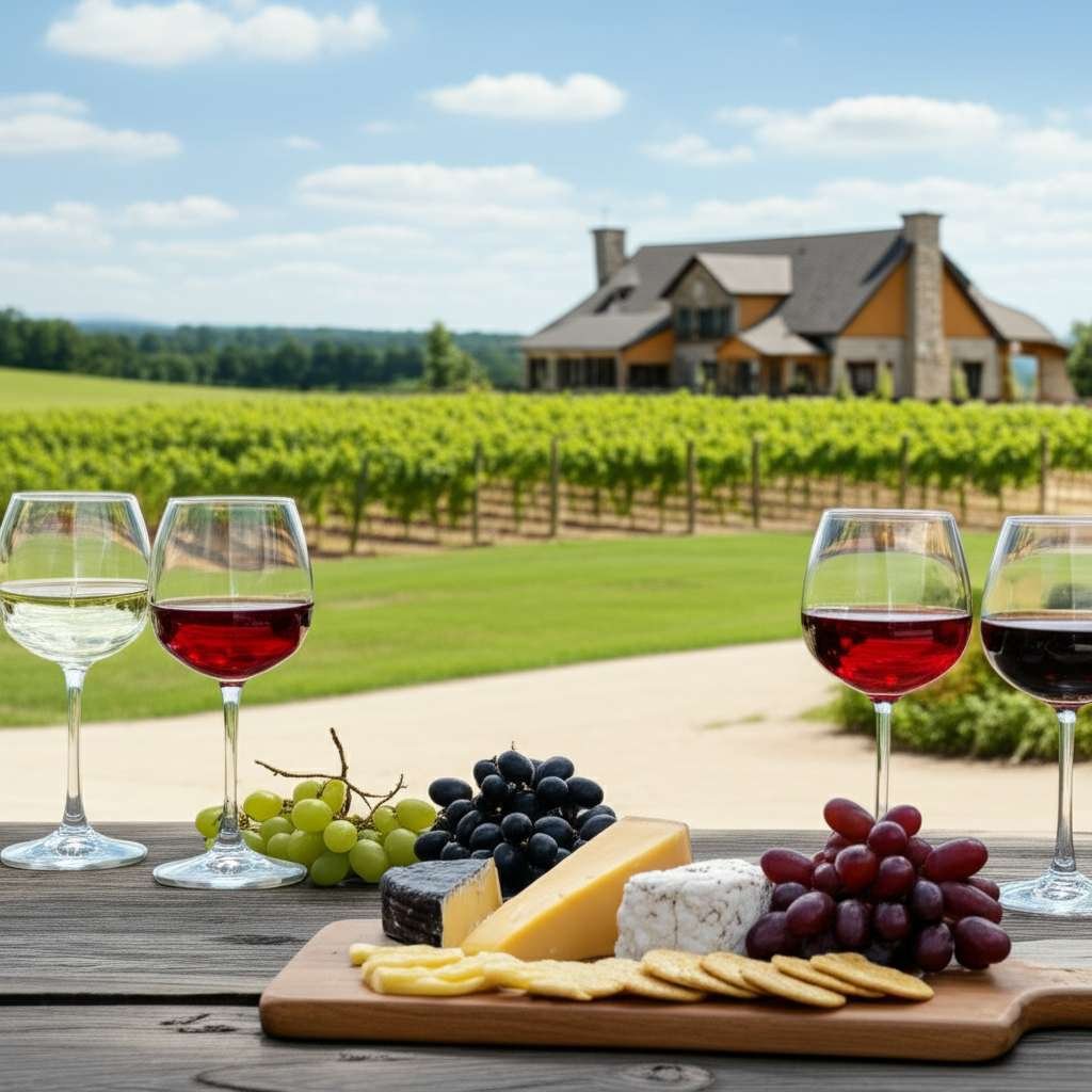 Generate a high-quality, relevant image prompt for an article about: 6 Wineries In Maryland: Amazing