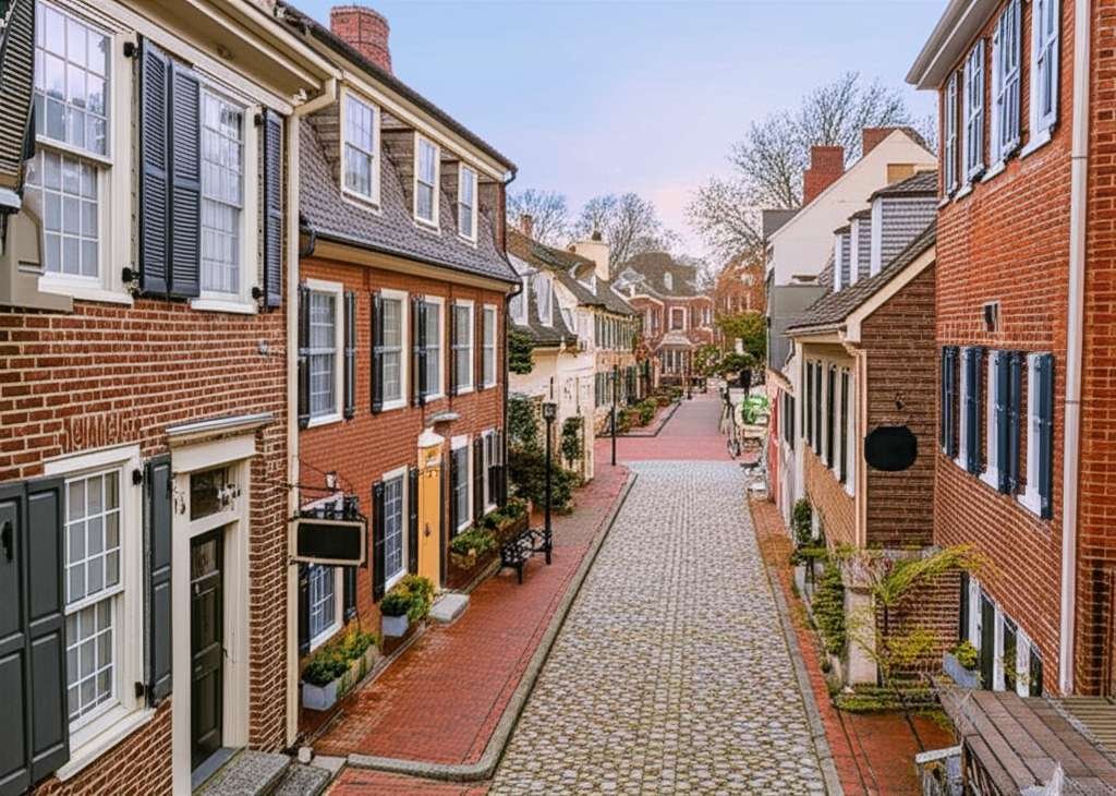 Generate a high-quality, relevant image prompt for an article about: 9 Historic Towns In Maryland: A