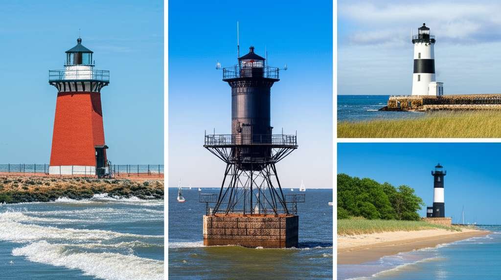 Generate a high-quality, relevant image prompt for an article about: 5 Lighthouses in Maryland: Stun