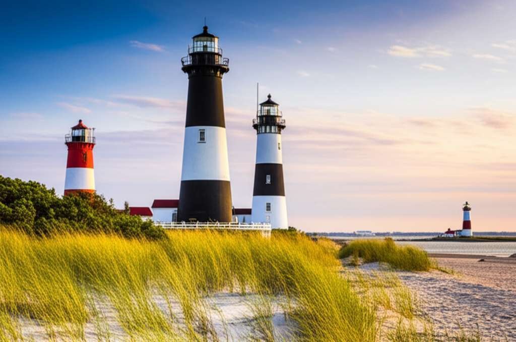 Generate a high-quality, relevant image prompt for an article about: 5 Lighthouses in Maryland: Stun