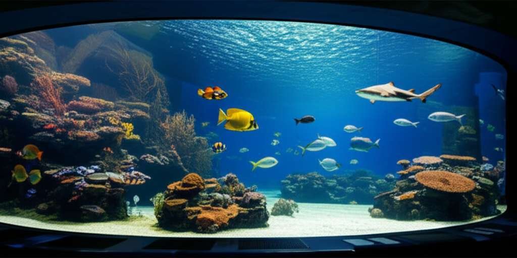 Generate a high-quality, relevant image prompt for an article about: 7 Aquariums In Maryland: Amazin