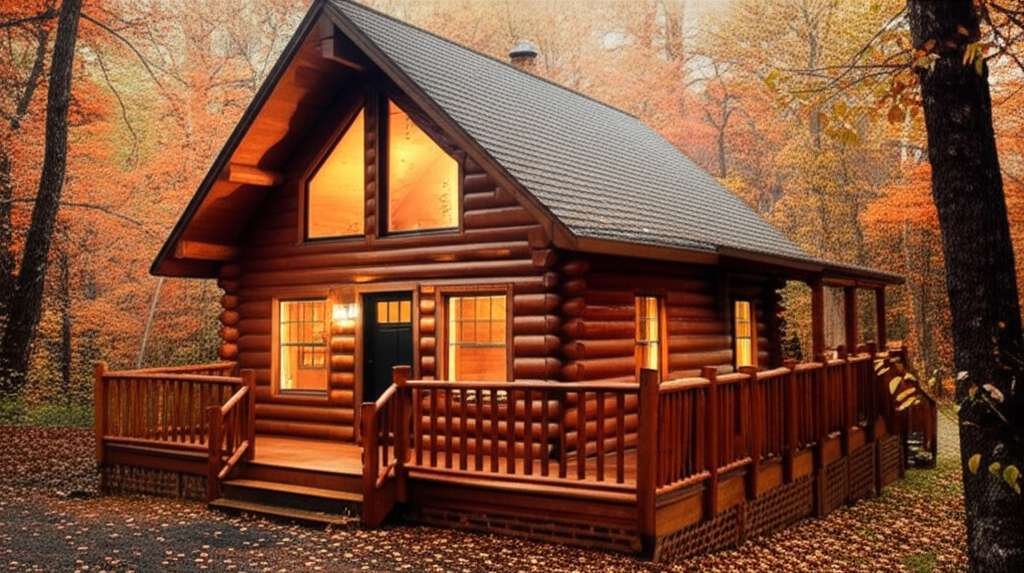 Generate a high-quality, relevant image prompt for an article about: 6 Romantic Cabins In Maryland: