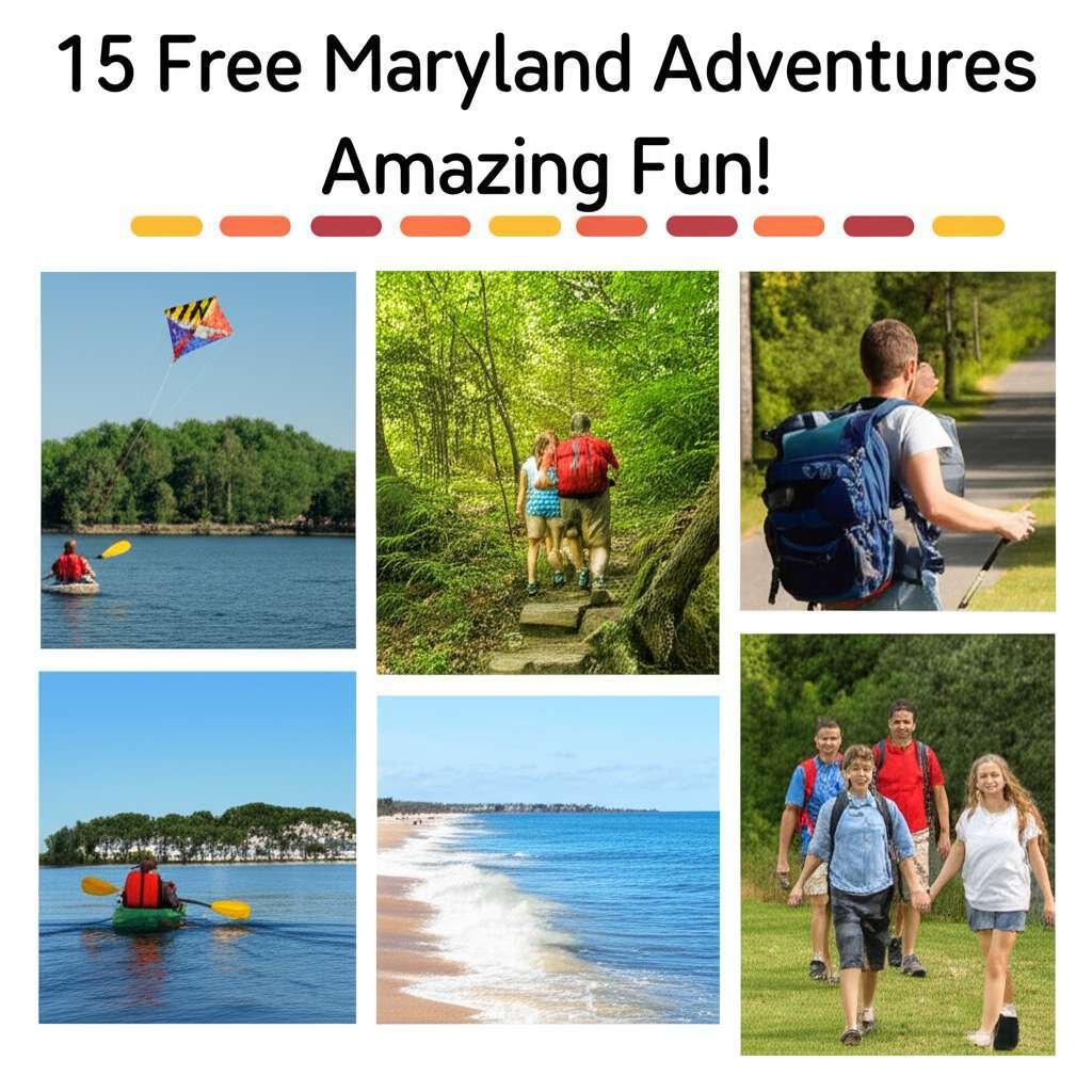 Generate a high-quality, relevant image prompt for an article about: 15 Free Maryland Adventures: Am